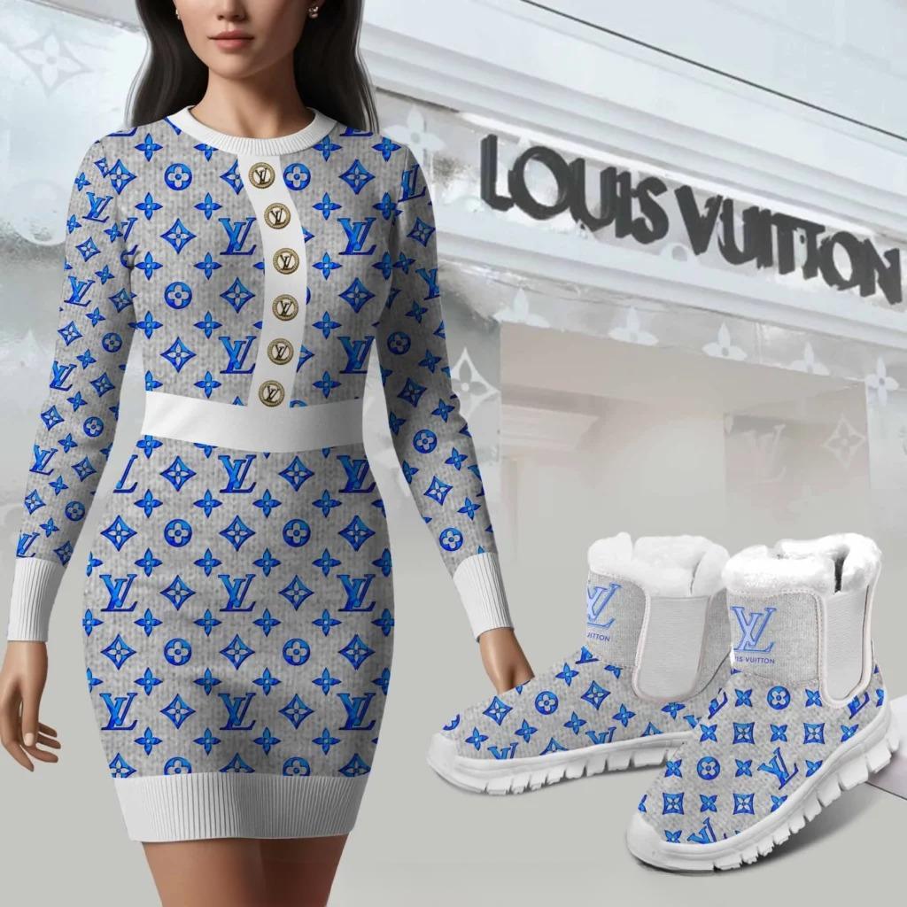 LOUIS VUITTON Premium Sweater Dress Match Snow Boots 2025 LUX-MLQ-0V1JDD65C