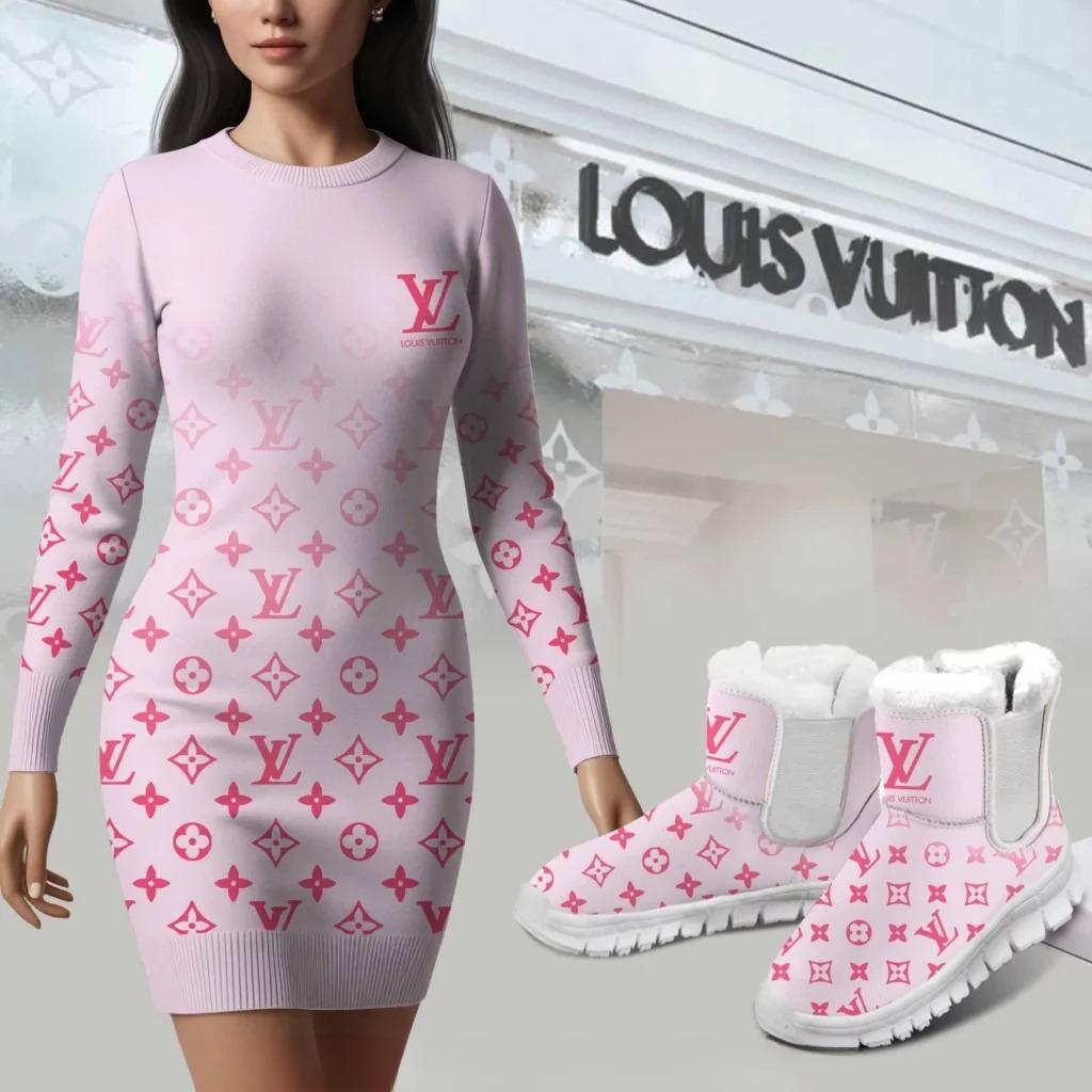 LOUIS VUITTON Premium Sweater Dress Match Snow Boots 2025 LUX-MLQ-0QGYV7BWP